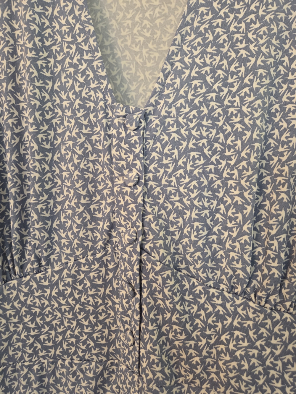 Leota Light Blue Bird Midi Dress - Size 1X - Picture 10 of 10